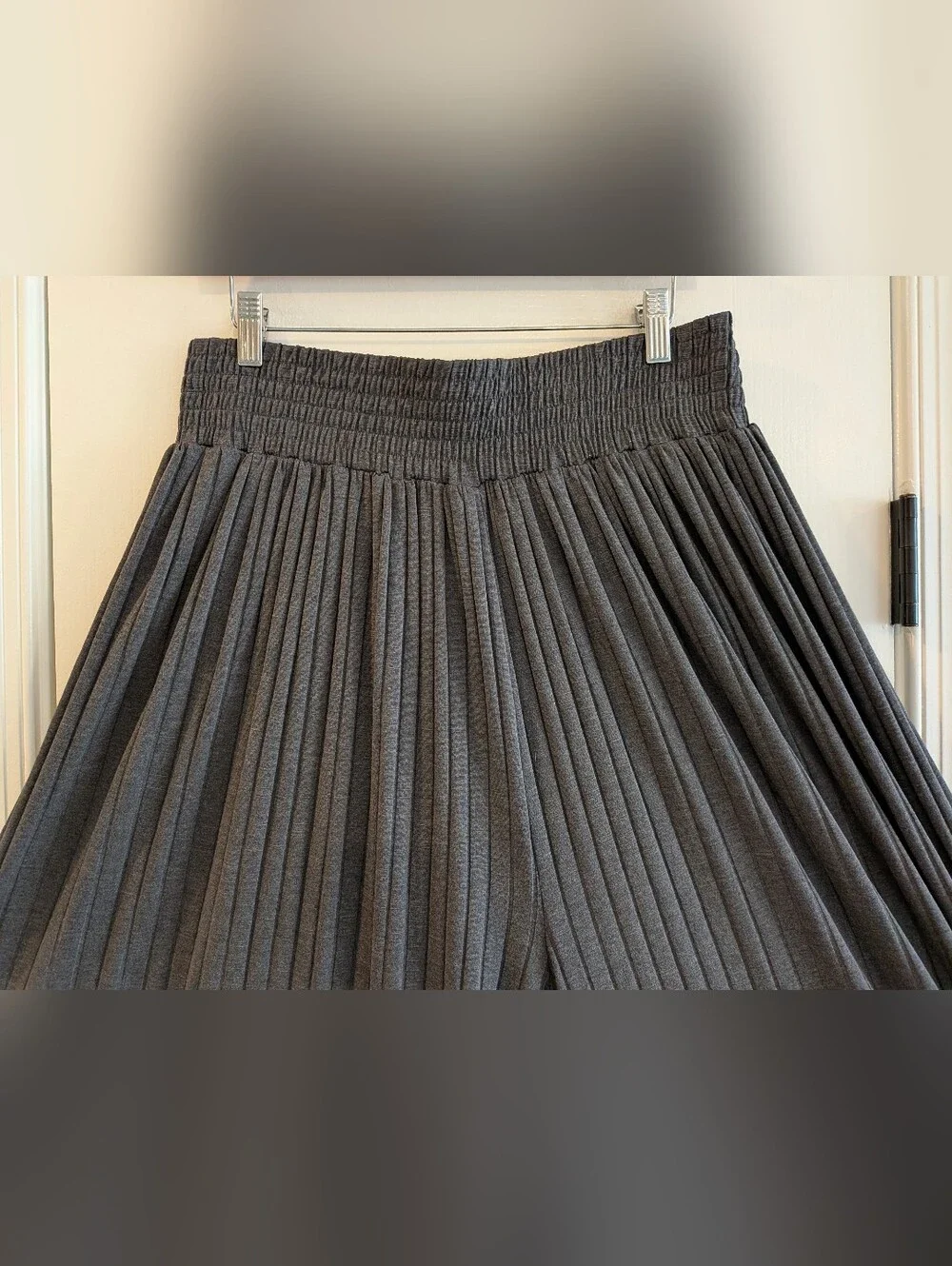 Free People Beach Love Me Wide Leg Palazzo Pants Gray Ribbed Bohemian Size L - Picture 4 of 13